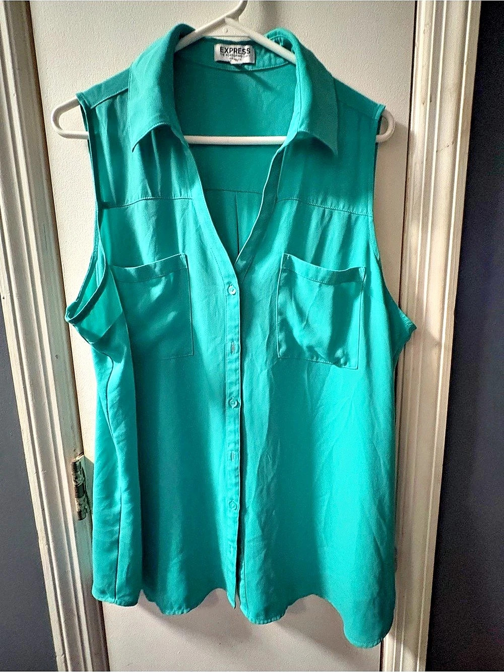 Express The Portofino Shirt Original Fit Sleeveless Blue XL